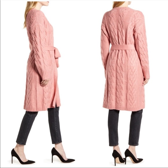 Rachel Parcell Cozy Cable Belted Long Cardigan - Picture 2 of 8